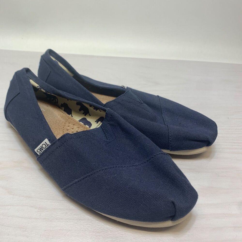 TOMS Women’s Classic Core Alpargata‎ Slip On Blue Canvas US Size 10